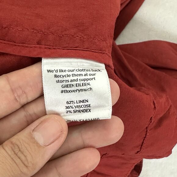 Eileen Fisher Linen Jacket Women's 1X Stand Shawl Collar Peplum Zip Lightweight - Picture 15 of 16